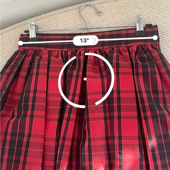 Liz Claiborne Red Plaid Holiday Skirt with Tulle ❤️✨🎄 - Picture 9 of 9